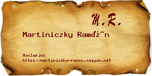 Martiniczky Ramón névjegykártya